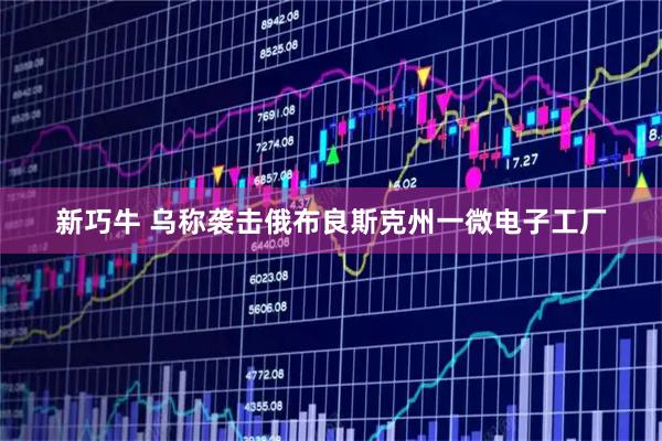 新巧牛 乌称袭击俄布良斯克州一微电子工厂