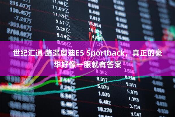 世纪汇通 路遇奥迪E5 Sportback，真正的豪华好像一眼就有答案