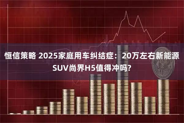 恒信策略 2025家庭用车纠结症：20万左右新能源SUV尚界H5值得冲吗?